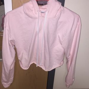Baby Pink Cropped Hoodie